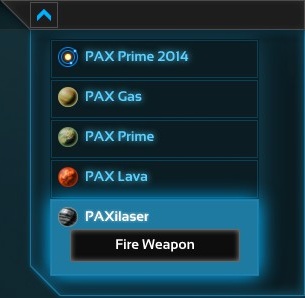 Fire weapon button for Annihilaser