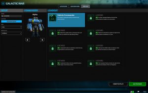 Galactic War loadout screen
